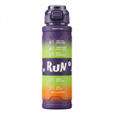 قمقمه ورزشی نی دار ۱ لیتری مدل RUN ، قفل ضامن دار + بند دوشی قابل تنظیم