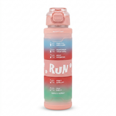 قمقمه ورزشی نی دار ۱ لیتری مدل RUN ، قفل ضامن دار + بند دوشی قابل تنظیم